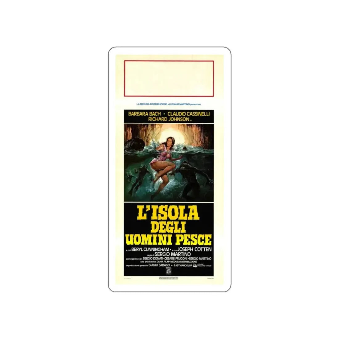 ISLAND OF THE FISHMEN (ITALIAN) 2 1979 Movie Poster STICKER Vinyl Die-Cut Decal - The Sticker Space