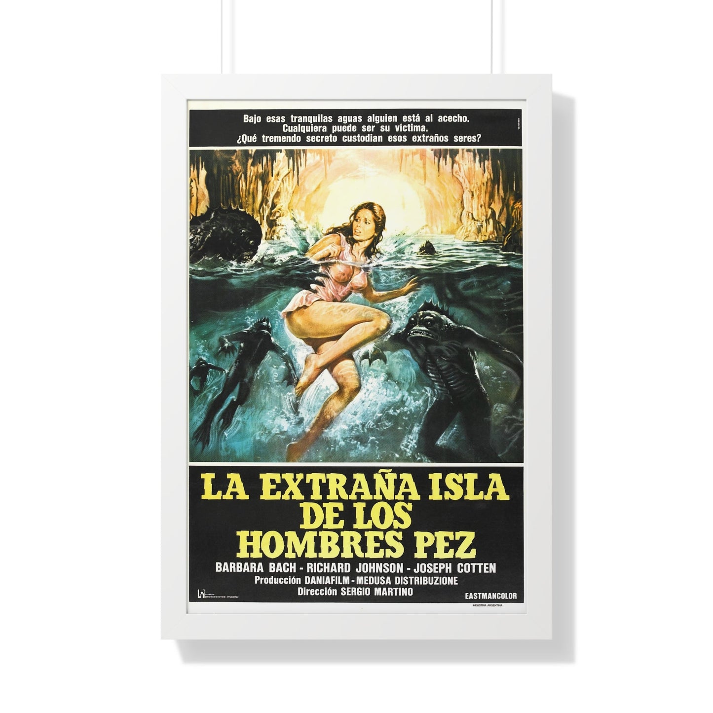 ISLAND OF THE FISHMEN (SPANISH) 1979 - Framed Movie Poster-20" x 30"-The Sticker Space