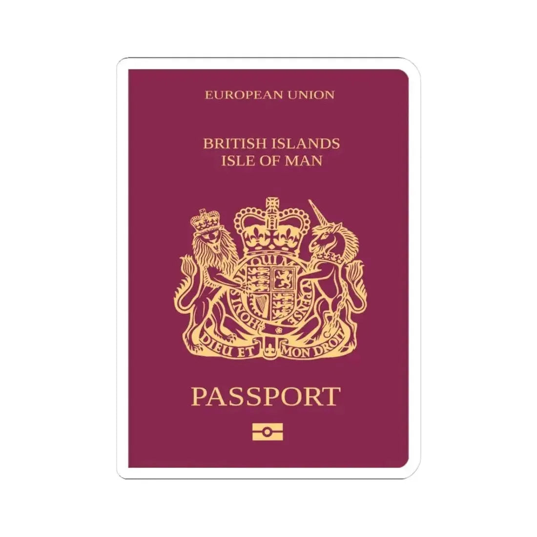 Isle Of Man Passport - STICKER Vinyl Kiss-Cut Decal 3 Inch White - The Sticker Space