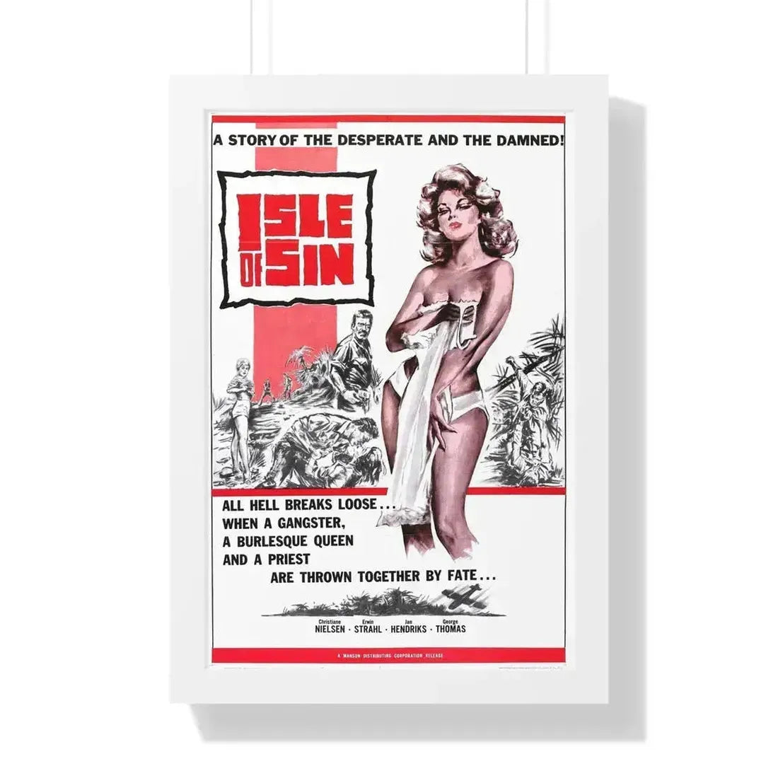 ISLE OF SIN 1960 - Framed Movie Poster 16″ x 24″ White - The Sticker Space