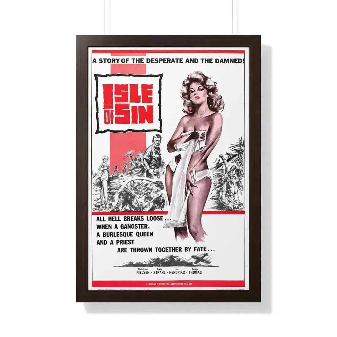 ISLE OF SIN 1960 - Framed Movie Poster 20" x 30" Walnut - The Sticker Space