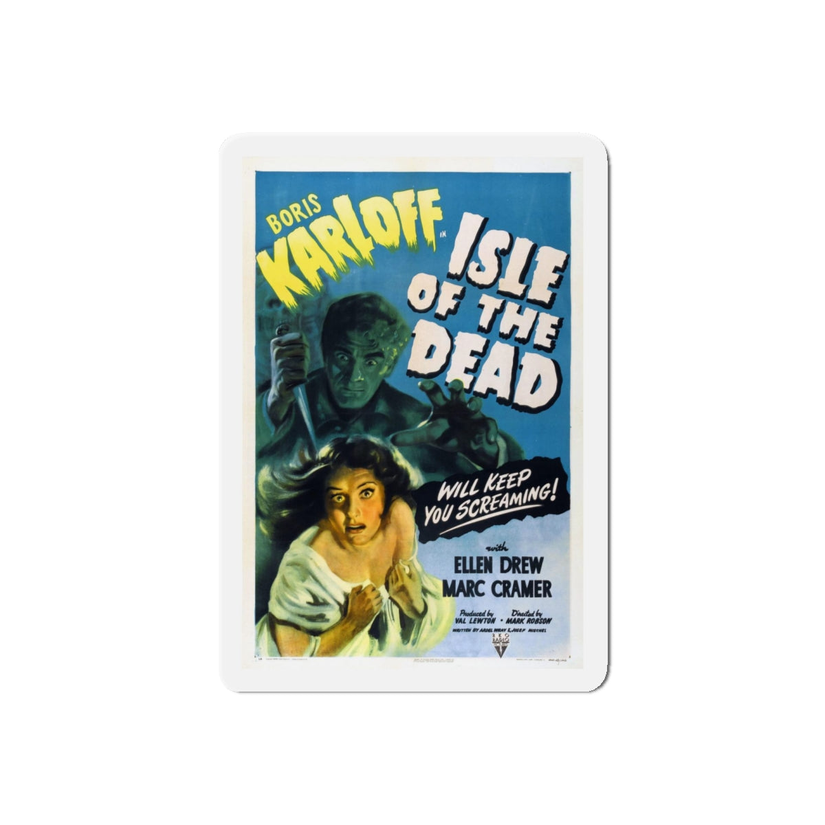 ISLE OF THE DEAD 1945 Movie Poster - Refrigerator Magnet-5" x 5"-The Sticker Space