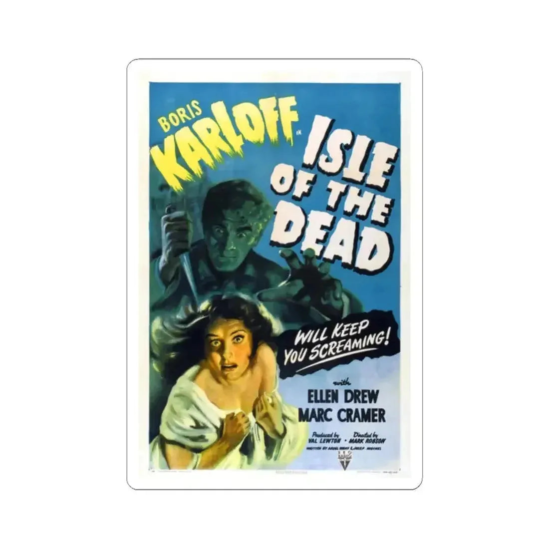 ISLE OF THE DEAD 1945 Movie Poster - STICKER Vinyl Kiss-Cut Decal 2 Inch White - The Sticker Space