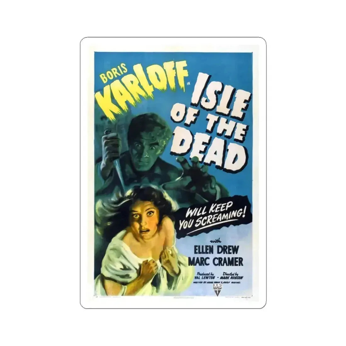 ISLE OF THE DEAD 1945 Movie Poster - STICKER Vinyl Kiss-Cut Decal 3 Inch White - The Sticker Space