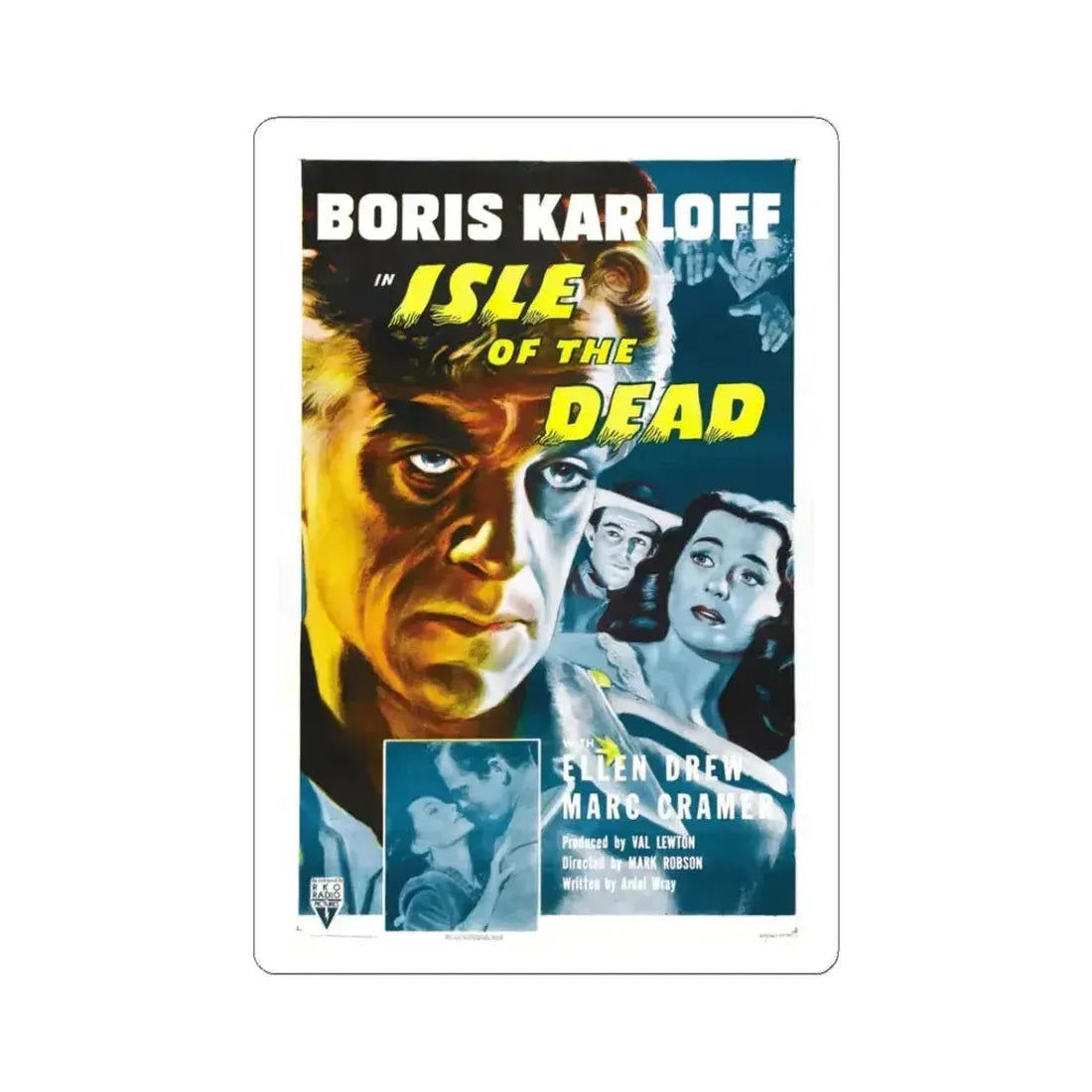 ISLE OF THE DEAD (2) 1945 Movie Poster - STICKER Vinyl Kiss-Cut Decal 3 Inch White - The Sticker Space