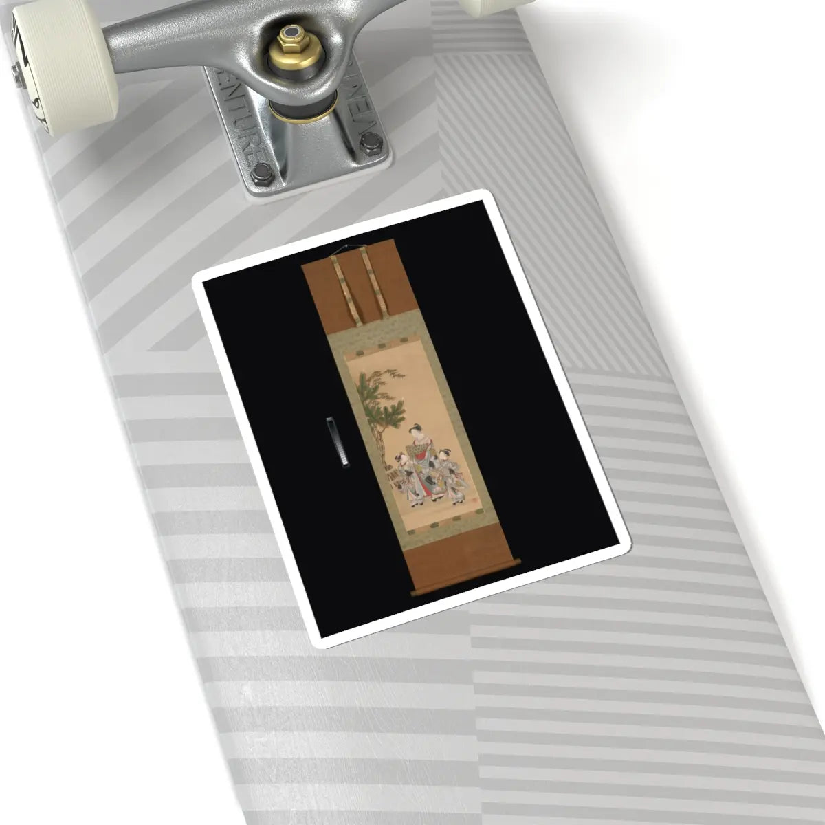 Isoda Koryūsai - Courtesan and Two Attendants on New Year's Day - ca. 1780s v2 - STICKER Vinyl Kiss-Cut Decal