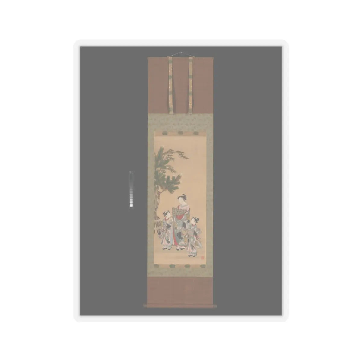 Isoda Koryūsai - Courtesan and Two Attendants on New Year's Day - ca. 1780s v2 - STICKER Vinyl Kiss-Cut Decal