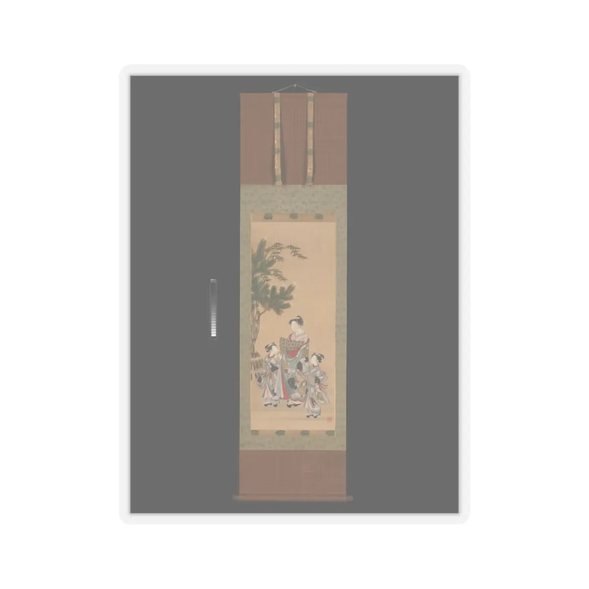Isoda Koryūsai - Courtesan and Two Attendants on New Year's Day - ca. 1780s v2 - STICKER Vinyl Kiss-Cut Decal