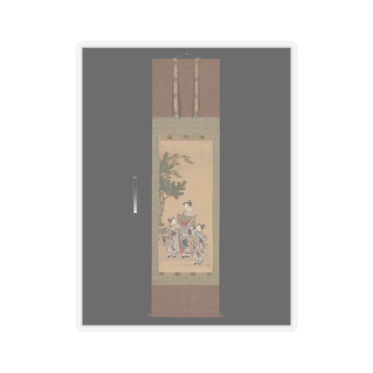Isoda Koryūsai - Courtesan and Two Attendants on New Year's Day - ca. 1780s v2 - STICKER Vinyl Kiss-Cut Decal