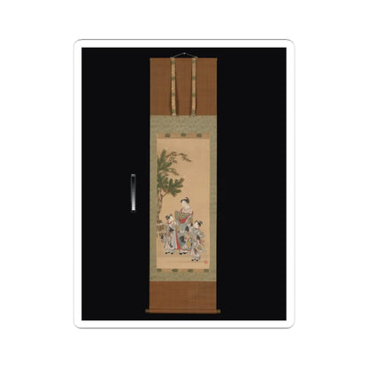 Isoda Koryūsai - Courtesan and Two Attendants on New Year's Day - ca. 1780s v2 - STICKER Vinyl Kiss-Cut Decal