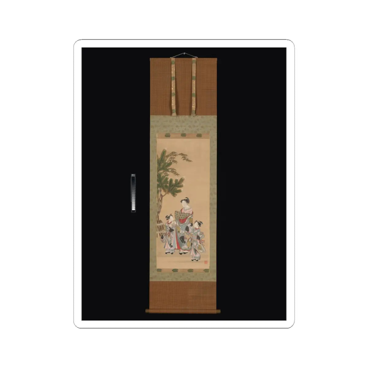 Isoda Koryūsai - Courtesan and Two Attendants on New Year's Day - ca. 1780s v2 - STICKER Vinyl Kiss-Cut Decal
