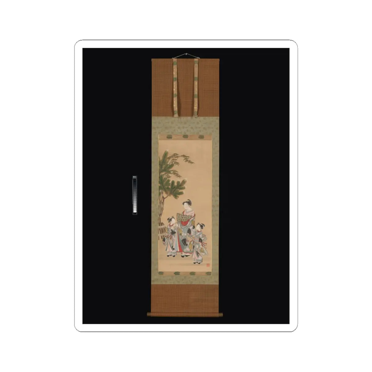 Isoda Koryūsai - Courtesan and Two Attendants on New Year's Day - ca. 1780s v2 - STICKER Vinyl Kiss-Cut Decal
