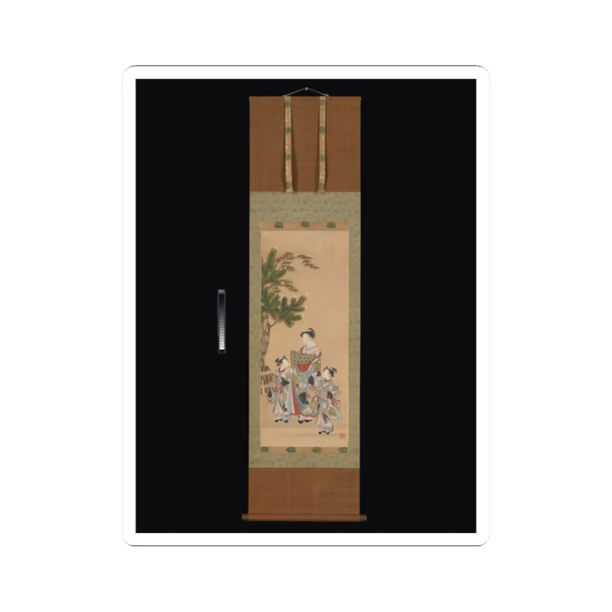 Isoda Koryūsai - Courtesan and Two Attendants on New Year's Day - ca. 1780s v2 - STICKER Vinyl Kiss-Cut Decal