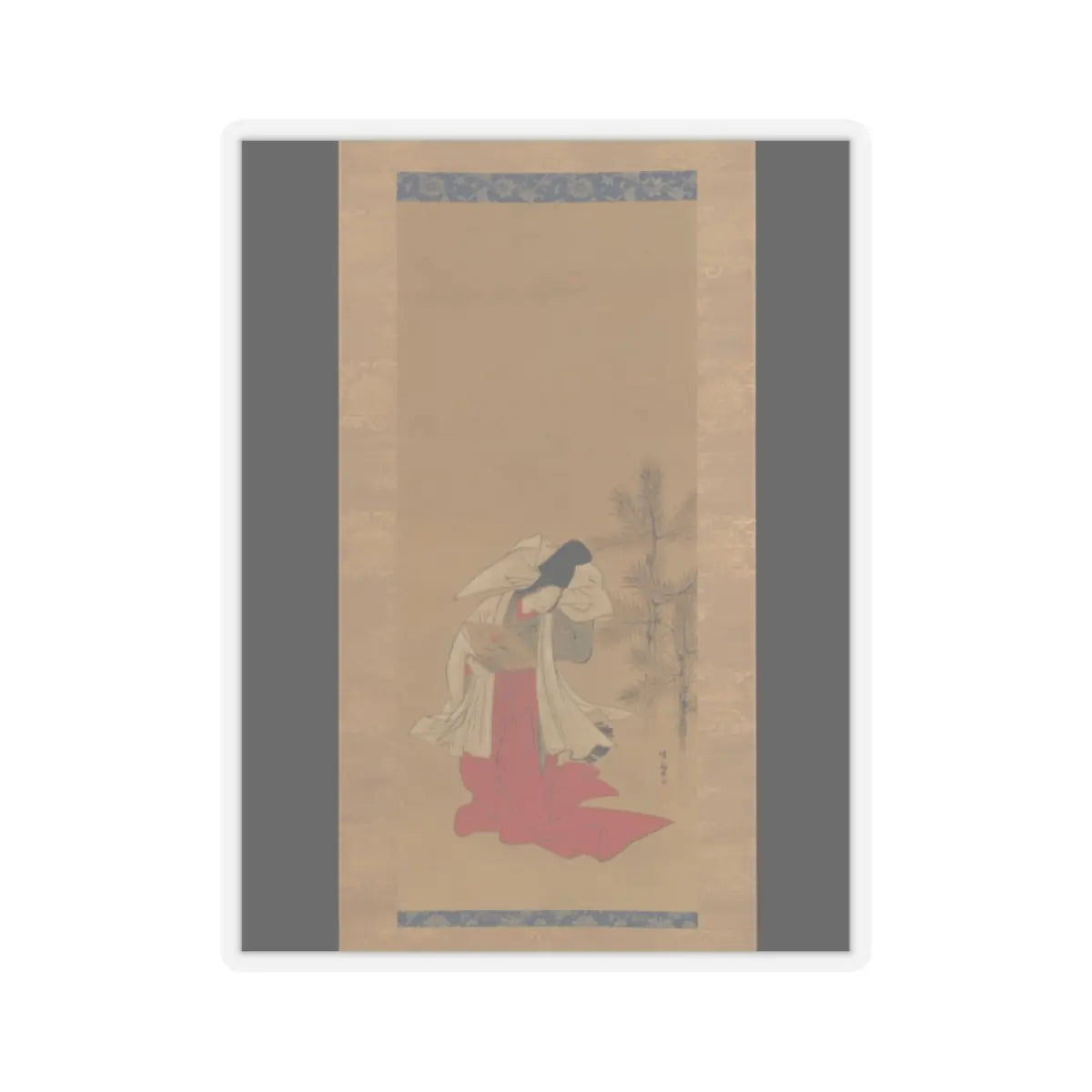 Isoda Koryūsai - Courtesan-Dancer (Shirabyōshi) for the New Year - 1764–88 v1 - STICKER Vinyl Kiss-Cut Decal