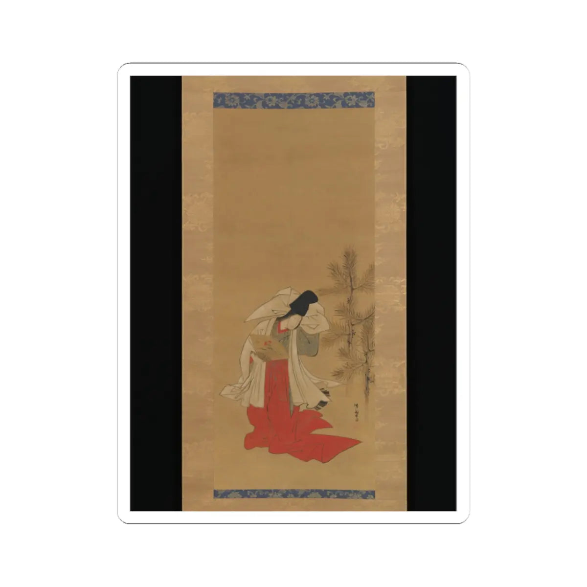 Isoda Koryūsai - Courtesan-Dancer (Shirabyōshi) for the New Year - 1764–88 v1 - STICKER Vinyl Kiss-Cut Decal
