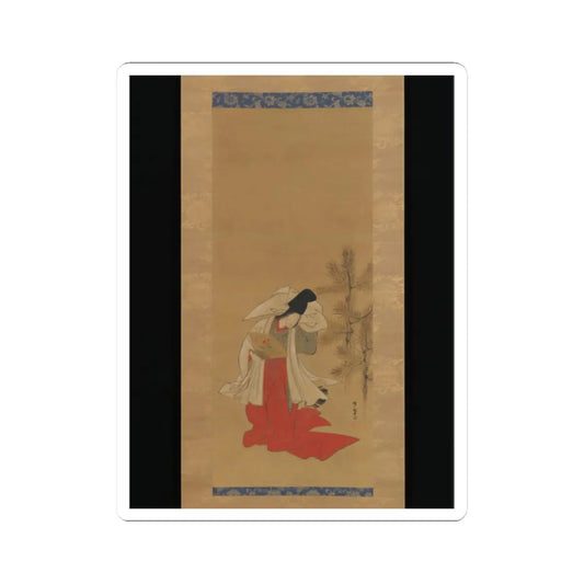 Isoda Koryūsai - Courtesan-Dancer (Shirabyōshi) for the New Year - 1764–88 v1 - STICKER Vinyl Kiss-Cut Decal