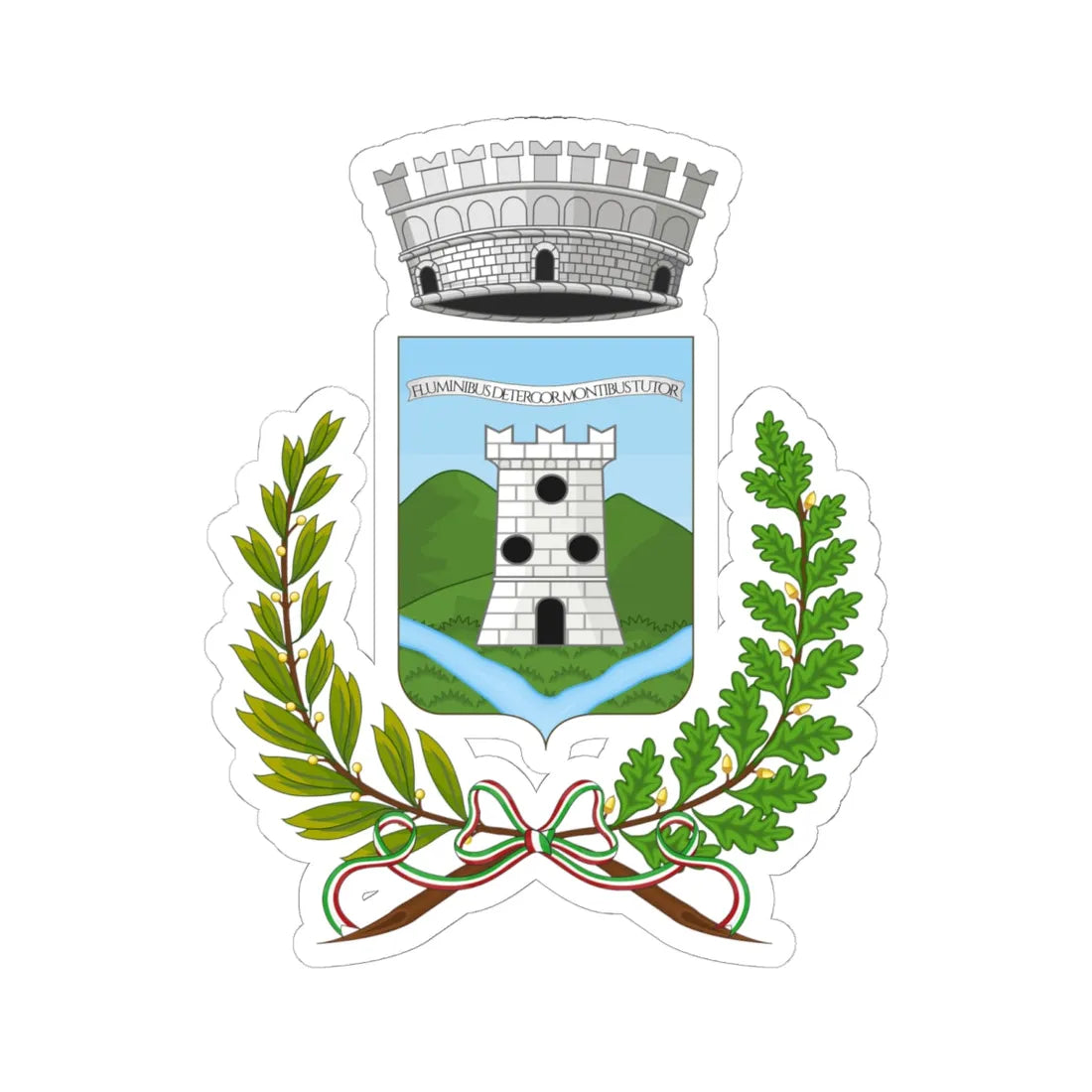 Isola del Cantone-Stemma (Italy) (Coat of Arms) STICKER Vinyl Kiss-Cut Decal 6 Inch White - The Sticker Space