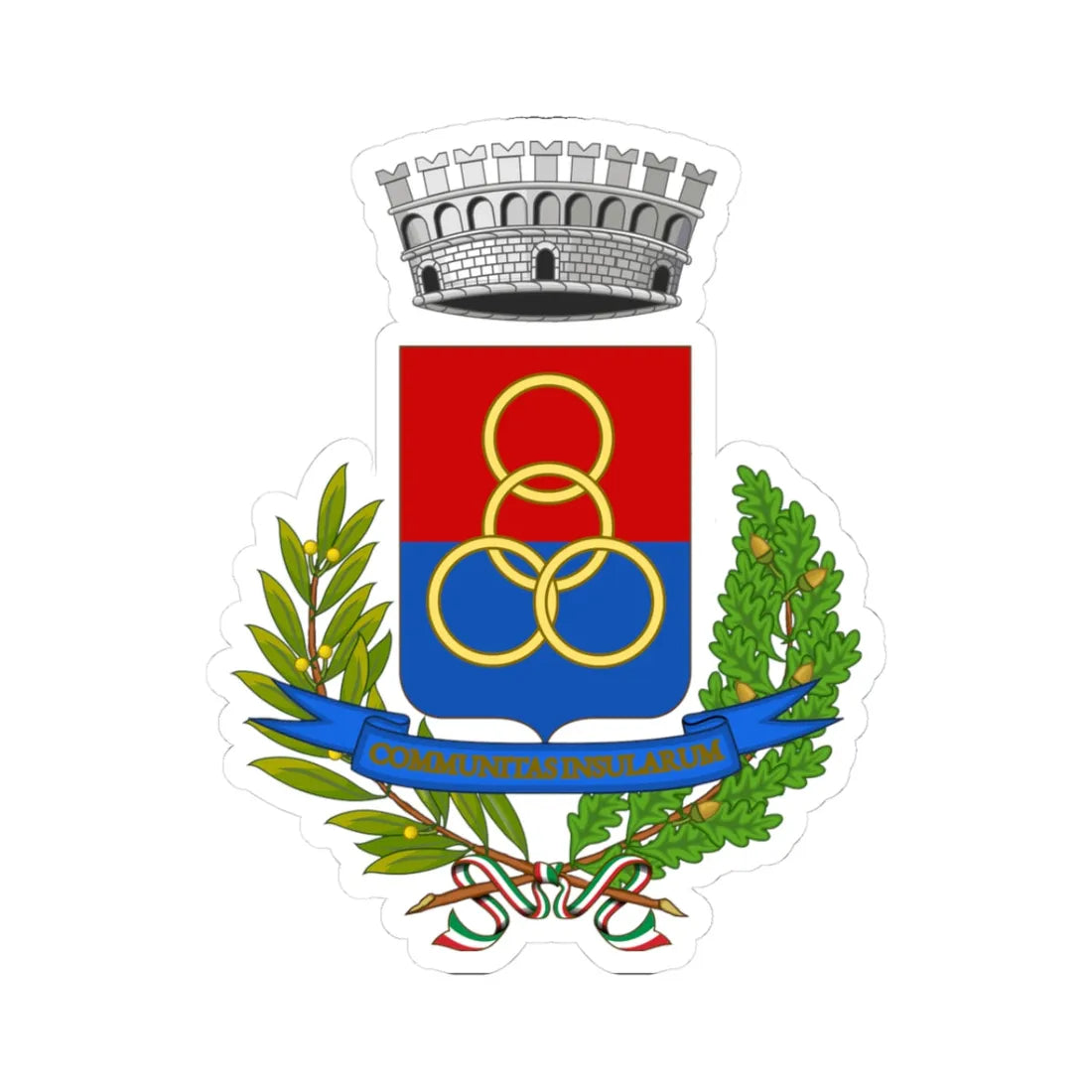 Isola Vicentina-Stemma (Italy) (Coat of Arms) STICKER Vinyl Kiss-Cut Decal - The Sticker Space