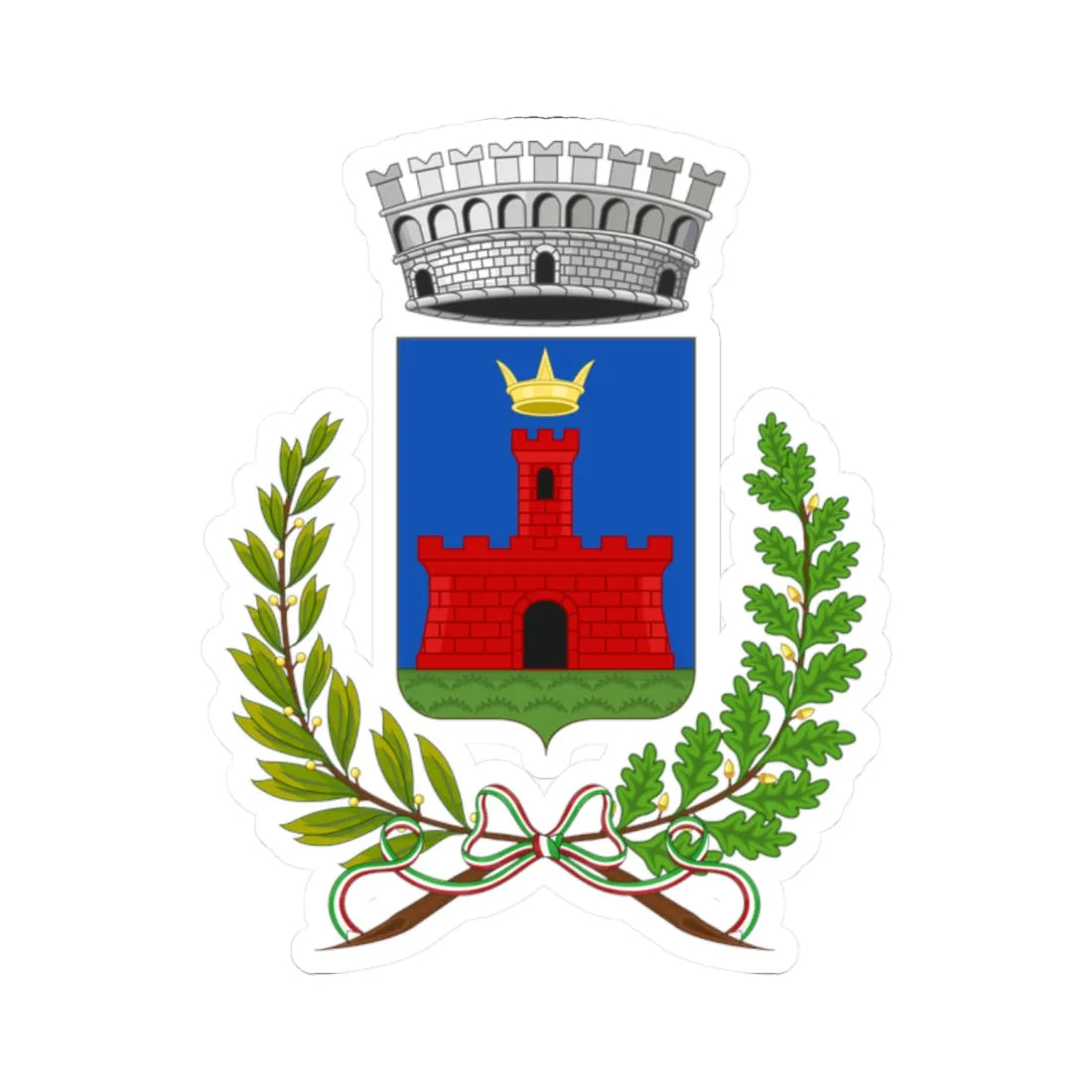 Isolabona-Stemma (Italy) (Coat of Arms) STICKER Vinyl Kiss-Cut Decal 2 Inch White - The Sticker Space