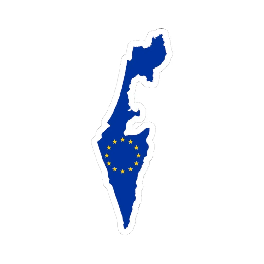 Israel EU (Israel) STICKER Vinyl Kiss-Cut Decal 3 Inch White - The Sticker Space