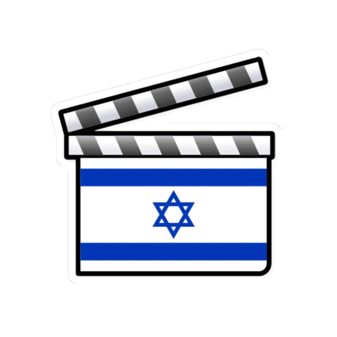 Israel film clapperboard (Israel) STICKER Vinyl Kiss-Cut Decal 3 Inch White - The Sticker Space