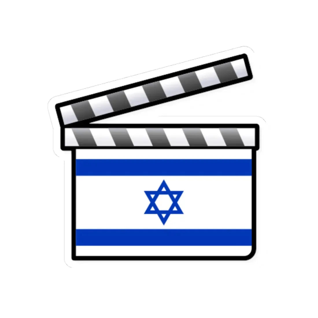 Israel film clapperboard (Israel) STICKER Vinyl Kiss-Cut Decal 6 Inch White - The Sticker Space