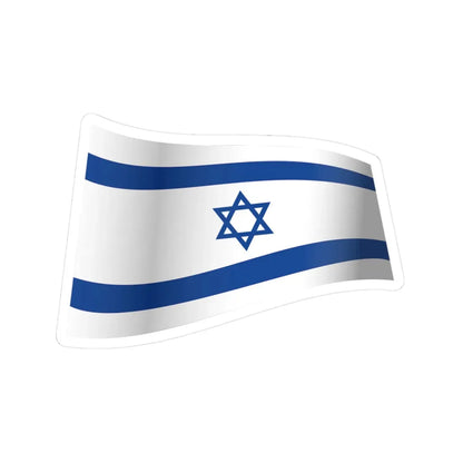 Israel Flag - iconic waving (Israel) STICKER Vinyl Kiss-Cut Decal 3 Inch White - The Sticker Space