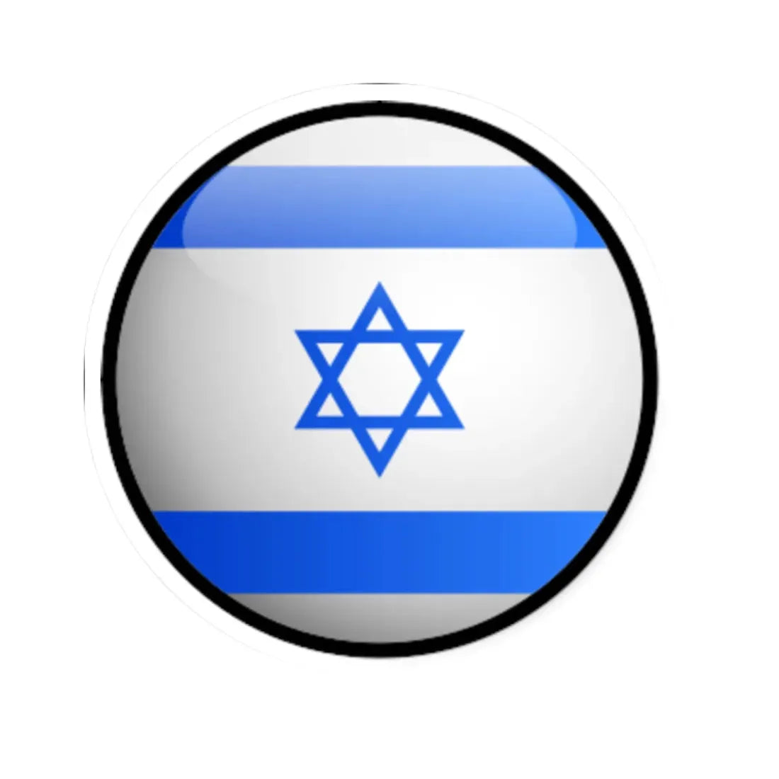 Israel Flag Round (Israel) STICKER Vinyl Kiss-Cut Decal 2 Inch White - The Sticker Space