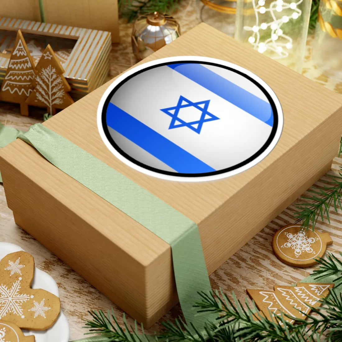 Israel Flag Round (Israel) STICKER Vinyl Kiss-Cut Decal - The Sticker Space