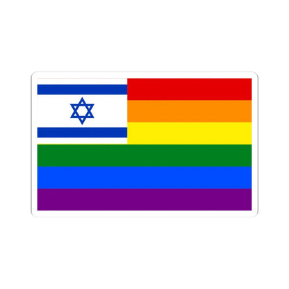 Israel-rainbow-flag (Israel) STICKER Vinyl Kiss-Cut Decal 3 Inch White - The Sticker Space