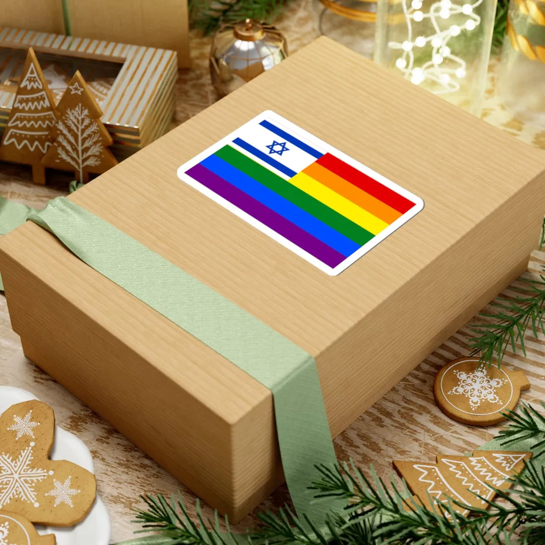 Israel-rainbow-flag (Israel) STICKER Vinyl Kiss-Cut Decal - The Sticker Space