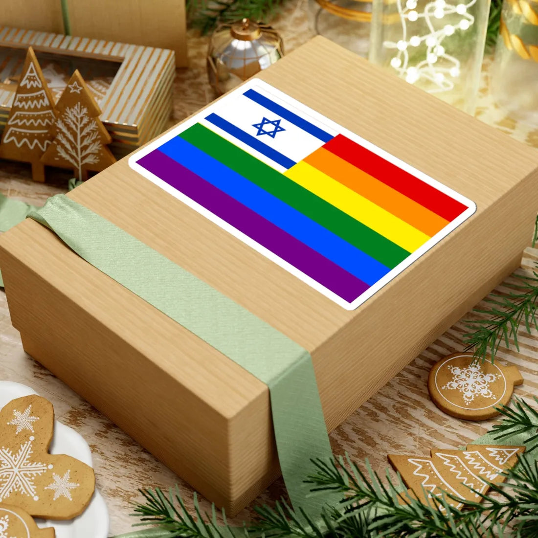 Israel-rainbow-flag (Israel) STICKER Vinyl Kiss-Cut Decal - The Sticker Space