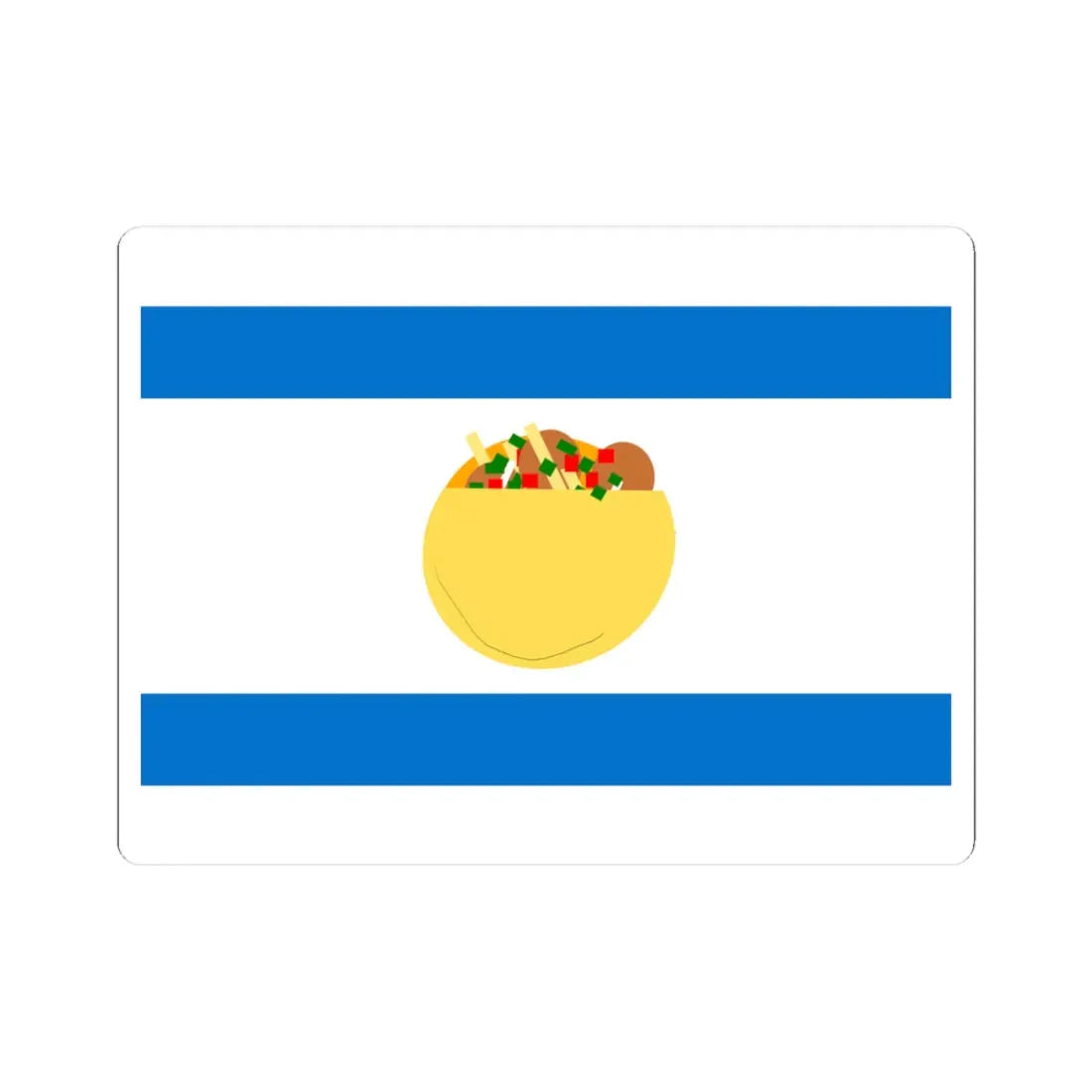 Israeli Falafel Flag 2 (Israel) STICKER Vinyl Kiss-Cut Decal 3 Inch White - The Sticker Space