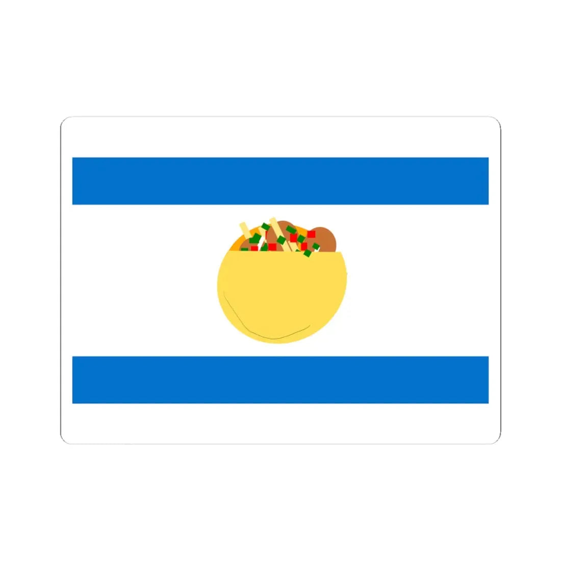 Israeli Falafel Flag 2 (Israel) STICKER Vinyl Kiss-Cut Decal 4 Inch White - The Sticker Space