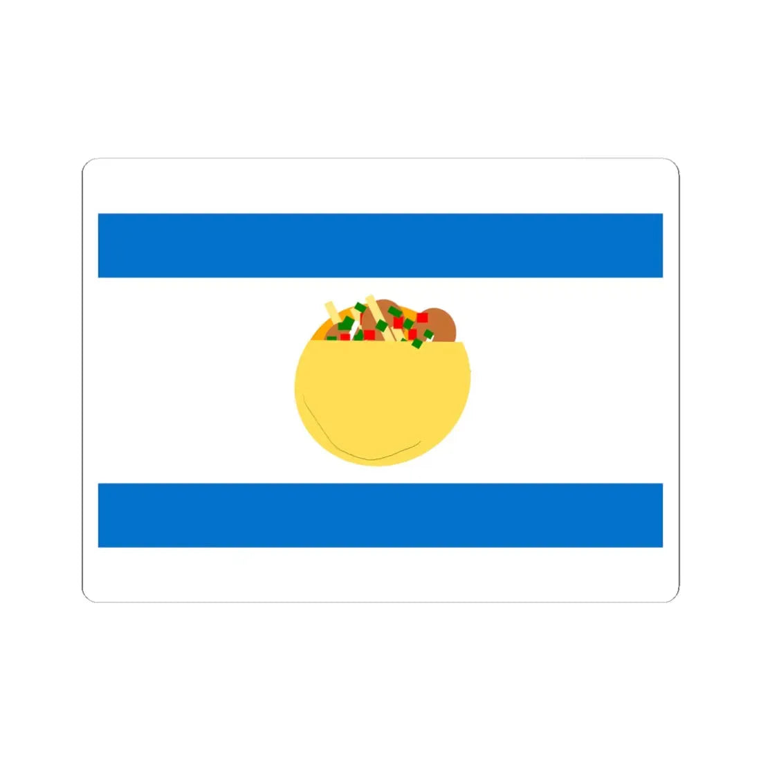 Israeli Falafel Flag 2 (Israel) STICKER Vinyl Kiss-Cut Decal 6 Inch White - The Sticker Space