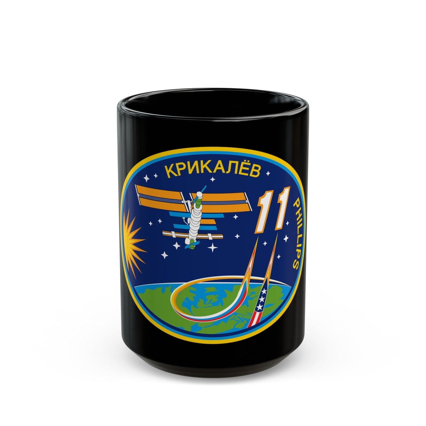 ISS Expedition 11 (NASA) Black Coffee Mug-15oz-The Sticker Space