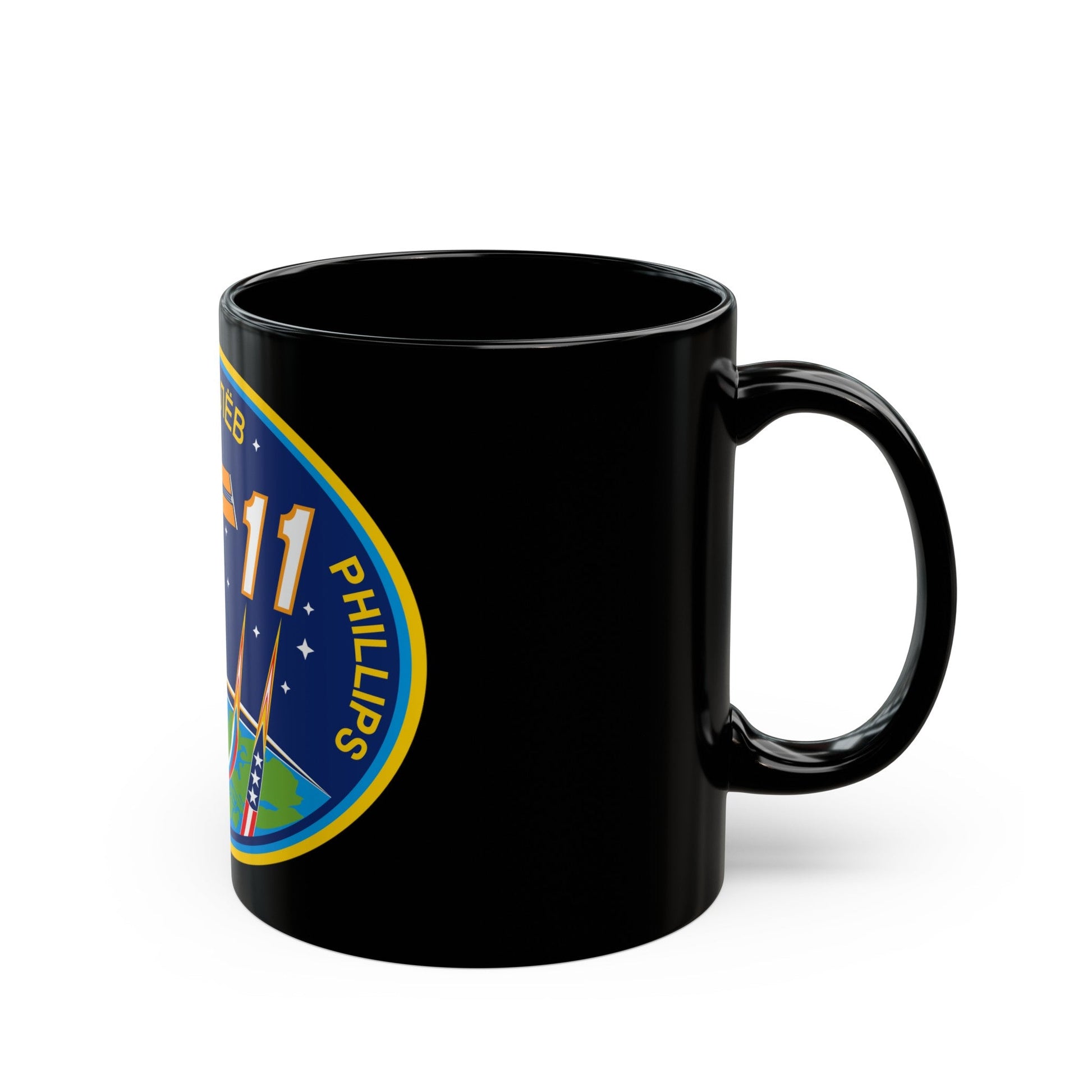 ISS Expedition 11 (NASA) Black Coffee Mug-The Sticker Space