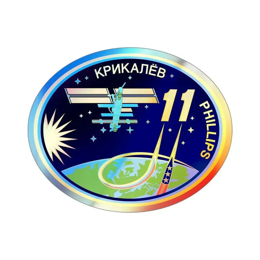 ISS Expedition 11 (NASA) Holographic STICKER Die-Cut Vinyl Decal 6 Inch Holographic - The Sticker Space