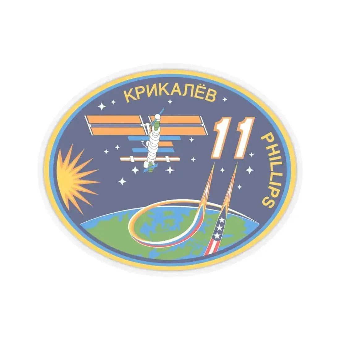 ISS Expedition 11 (NASA) STICKER Vinyl Kiss-Cut Decal 6 Inch Transparent - The Sticker Space