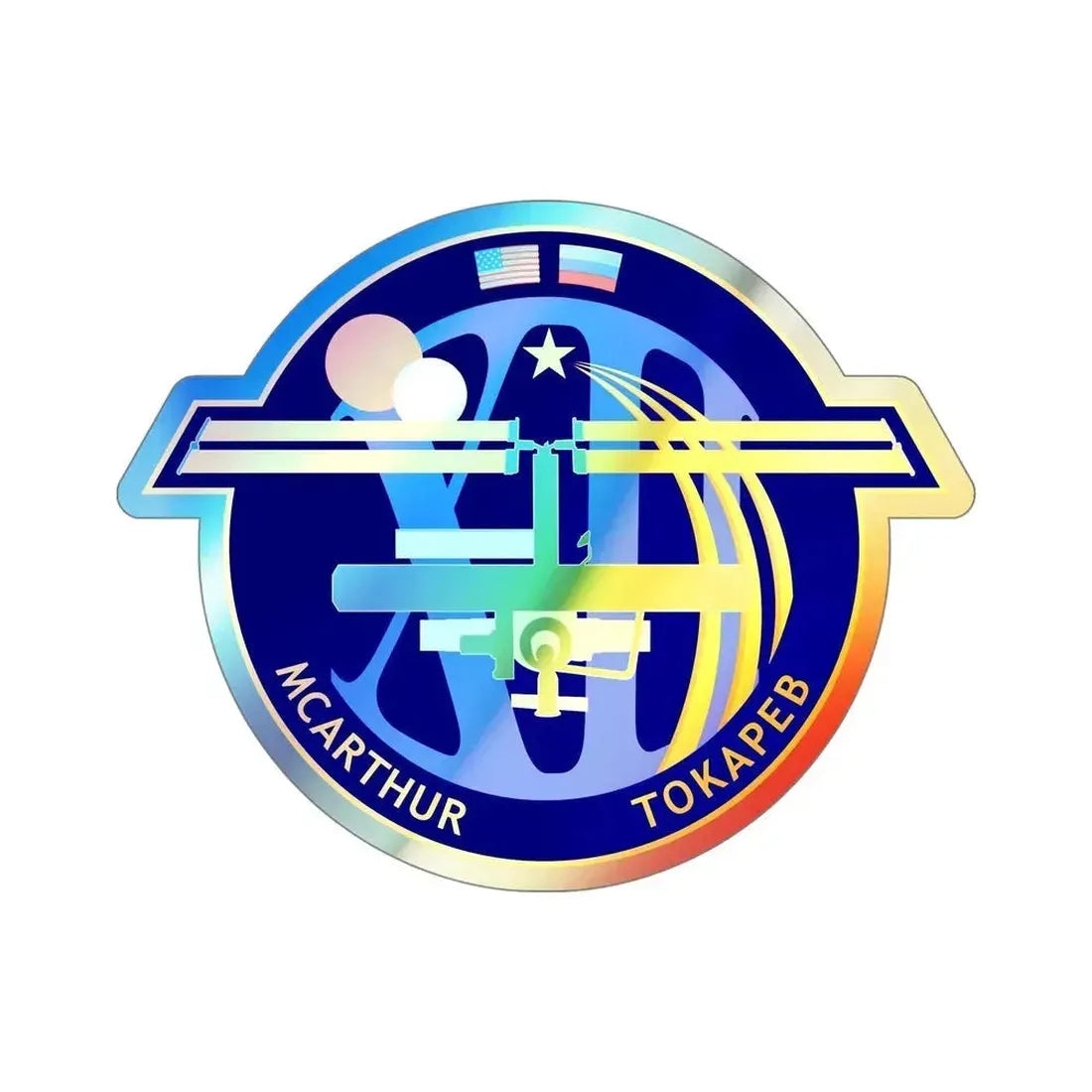 ISS Expedition 12 (NASA) Holographic STICKER Die-Cut Vinyl Decal 5 Inch Holographic - The Sticker Space