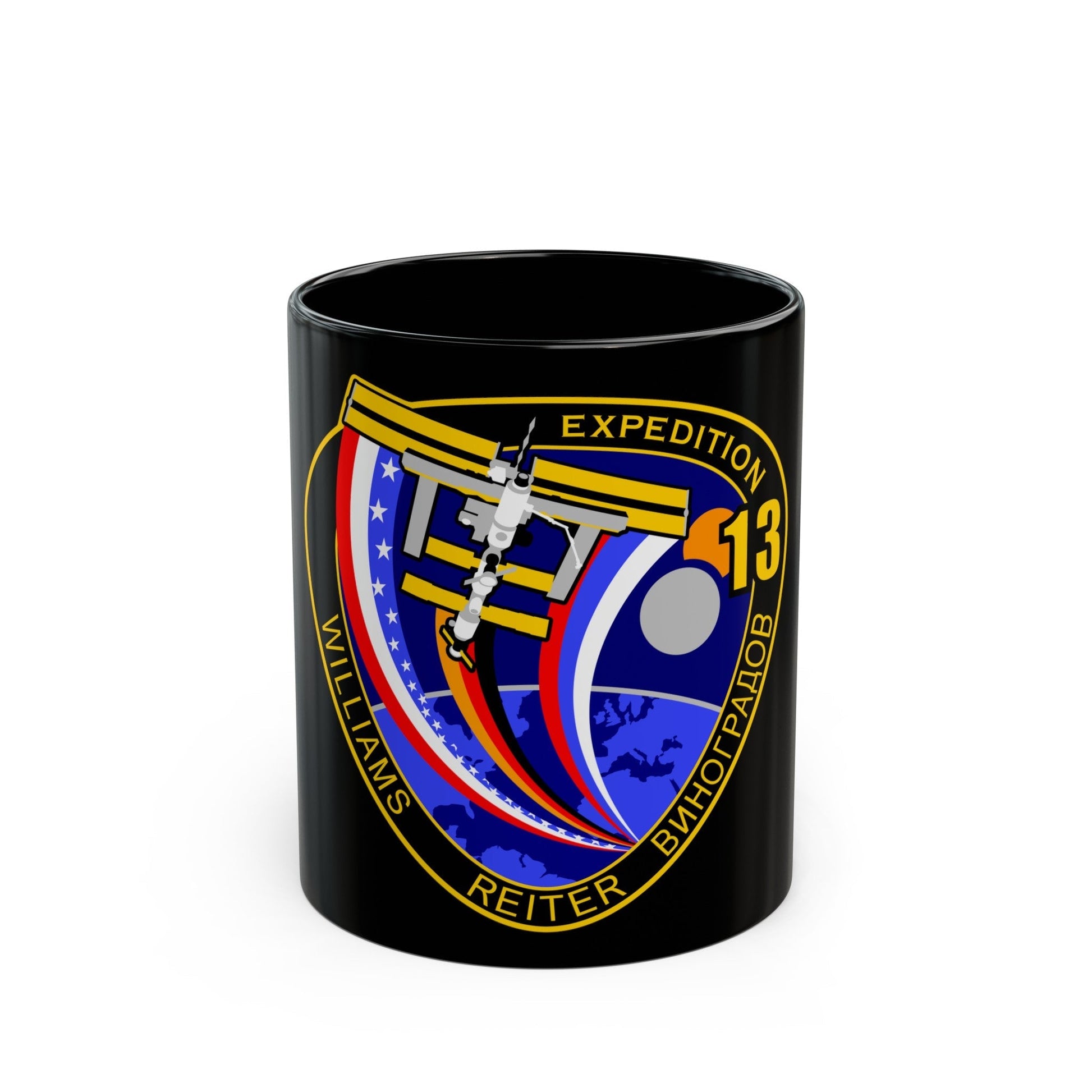 ISS Expedition 13 (NASA) Black Coffee Mug-11oz-The Sticker Space