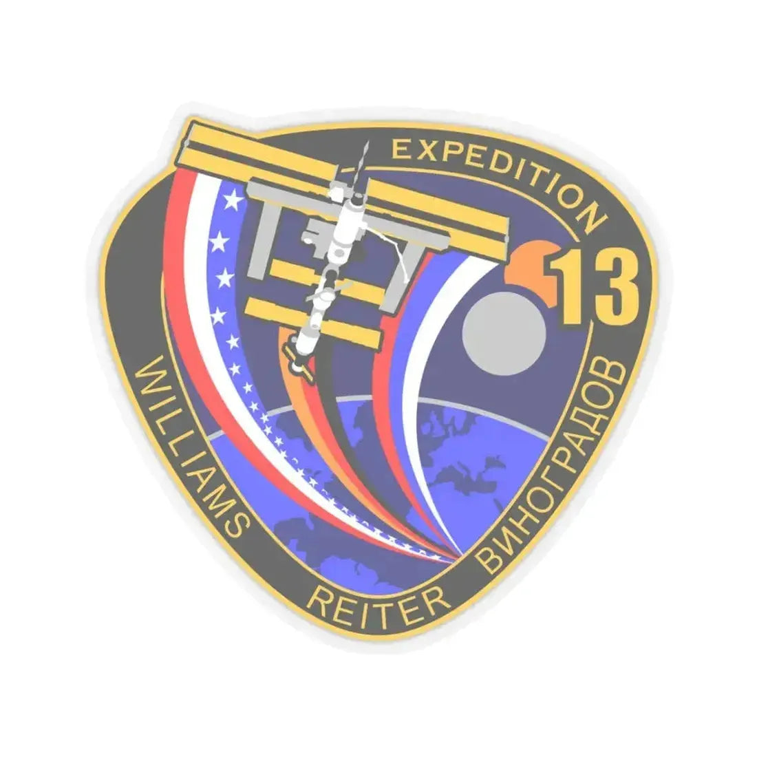 ISS Expedition 13 (NASA) STICKER Vinyl Kiss-Cut Decal 3 Inch Transparent - The Sticker Space