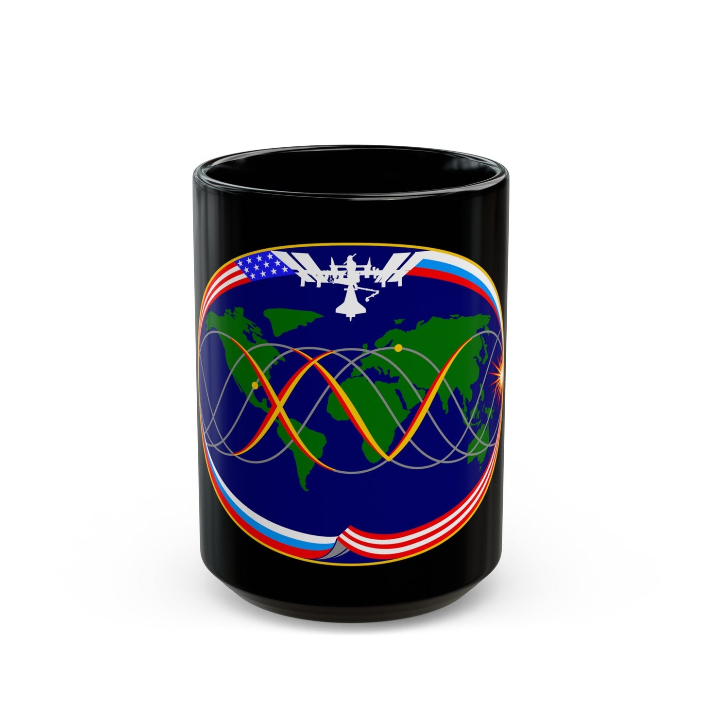 ISS Expedition 15 (NASA) Black Coffee Mug-15oz-The Sticker Space