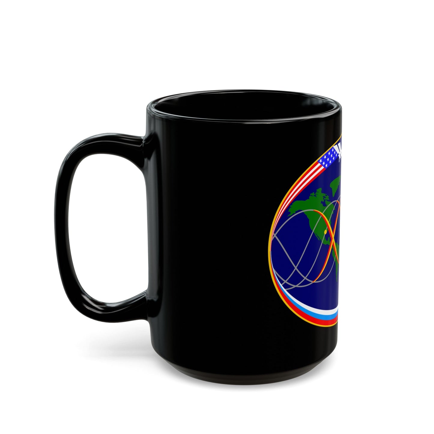 ISS Expedition 15 (NASA) Black Coffee Mug-The Sticker Space