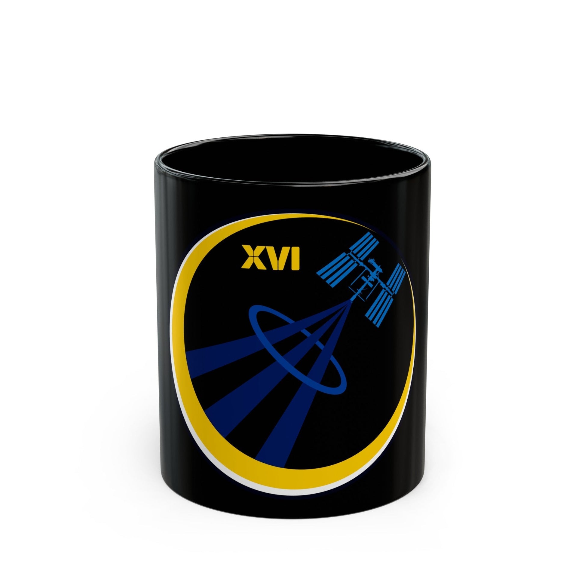 ISS Expedition 16 (NASA) Black Coffee Mug-11oz-The Sticker Space