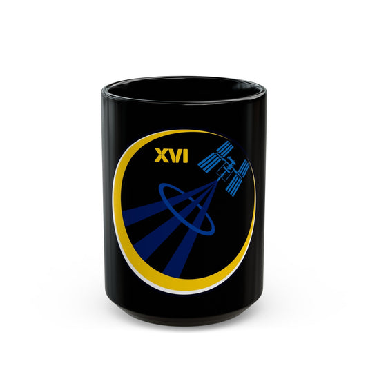 ISS Expedition 16 (NASA) Black Coffee Mug-15oz-The Sticker Space