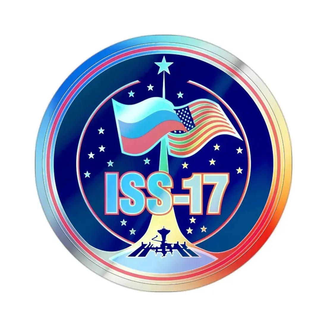 ISS Expedition 17 (NASA) Holographic STICKER Die-Cut Vinyl Decal - The Sticker Space