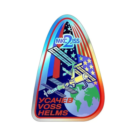 ISS Expedition 2 (NASA) Holographic STICKER Die-Cut Vinyl Decal 6 Inch Holographic - The Sticker Space