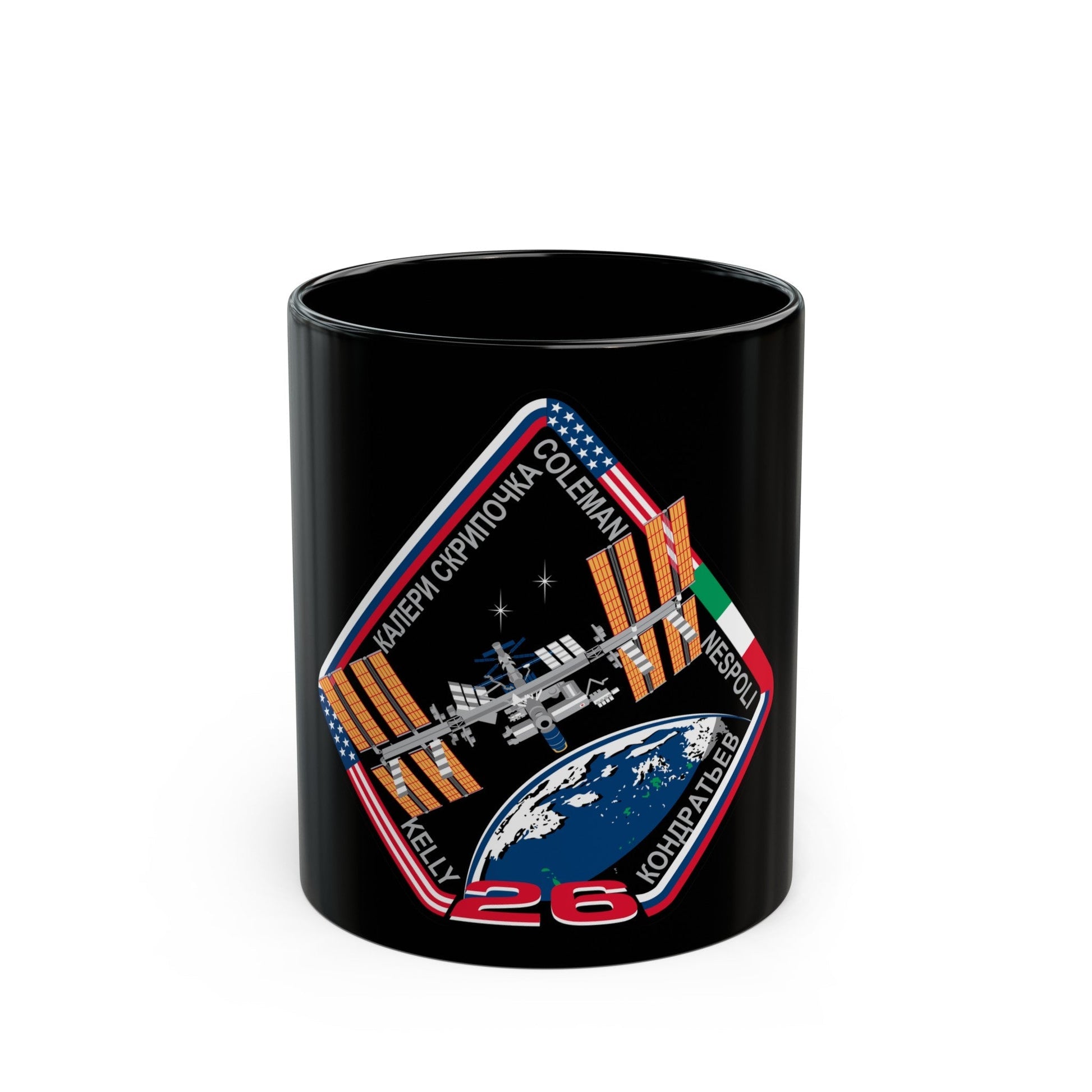 ISS Expedition 26 (NASA) Black Coffee Mug-11oz-The Sticker Space