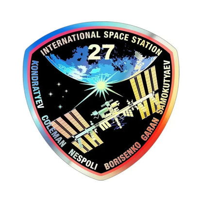 ISS Expedition 27 (NASA) Holographic STICKER Die-Cut Vinyl Decal 3 Inch Holographic - The Sticker Space